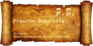Preszler Domitilla névjegykártya